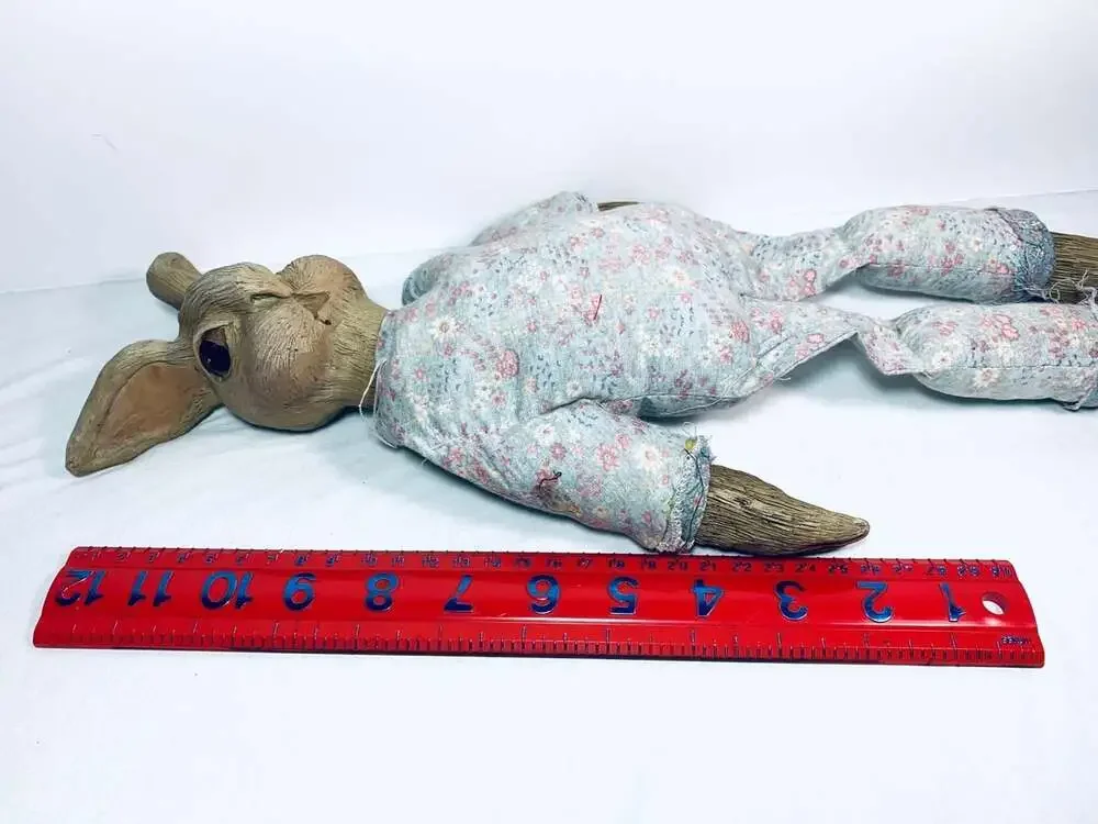 Bunny Rabbit Ceramic  head and feet brown craft
